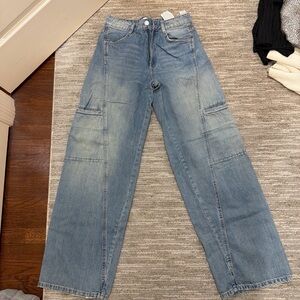 Zara Light Blue Wide Leg Jeans